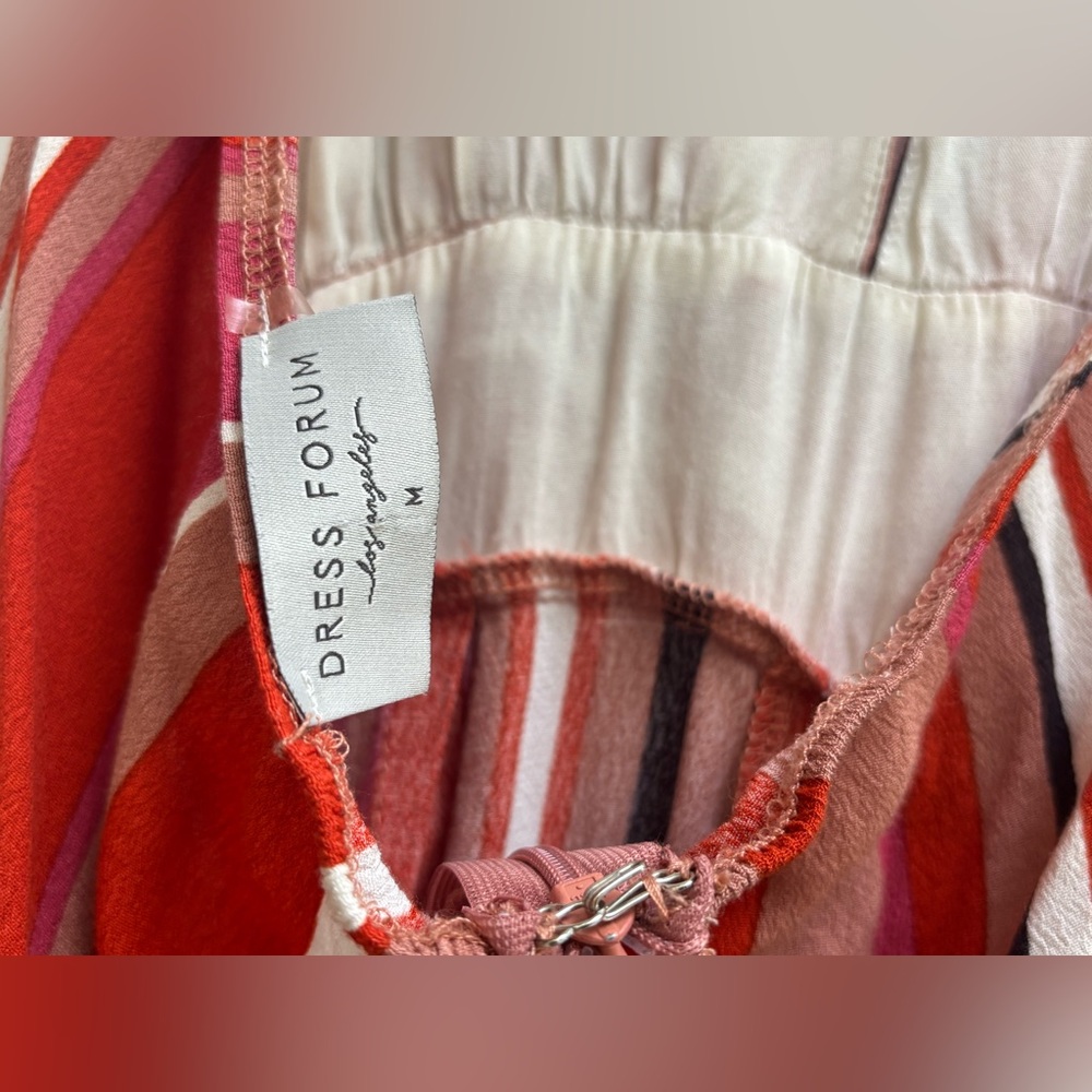 Boho Striped Halter Wide Leg Jumpsuit /Resort Festival/ Dress Forum Medium - Picture 5 of 7